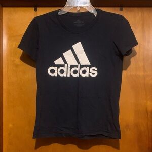 Adidas Size S Navy Blue Logo Tee